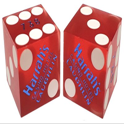 Authentic Nevada Craps Dice - Wide Selection Genuine Casino Table-Played Dice Pairs from Lake Tahoe, Reno & Other Nevada Destinations (Matching, Laughlin Harrah's - Red Frosted)