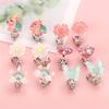 6Pairs Crystal Unicorn Clip On Earrings for Little Girls, Rainbow Clip-on Jewelry Butterfly Earrings Toddler Girls Dress Up Jewelry view 3