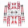 GPM For Traxxas 1/10 Maxx 4WD Monster Truck (89076-4) Upgrade Parts Aluminum F&R Arms + F&R Drive Shaft + Hex + Wheel Lock + Front Steering Tie Rod Combo Pack- 84Pc Set Red view 1