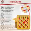 MR CHIPS Jam-Proof Bingo Cards with Sliding Windows, 25 Reusable Shutter Cards, 75 Calling Cards 1 Master Board in Woodgrain Style view 4