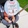(Three Little Tots) No Touching Baby Car Seat and Stroller Two Pack- Baby Safety No Touching Car Seat Sign, Stroller Sign, Newborn Car Seat Tag- CPSIA Safety Tested (Blue Mommy/Woodlands) view 3