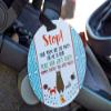(Three Little Tots) No Touching Baby Car Seat and Stroller Two Pack- Baby Safety No Touching Car Seat Sign, Stroller Sign, Newborn Car Seat Tag- CPSIA Safety Tested (Blue Mommy/Woodlands) view 4
