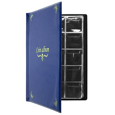 CenterZ 150 Pockets Coin Album, Penny Collecting Book, Souvenir Coins Collection Holder, Ideal for Pressed Pennies Passport, Hobby Coin Collector, Money Specie Display Storage Case (English, Blue)