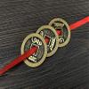 SUMAG Chinese Coins and Ribbon Magic Tricks 3 Coins Penetrate On/Off Ribbon Magic Magiciain Close up Illusions Gimmick Props Fun view 4