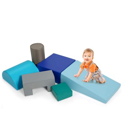 Costzon 6-Piece Kids Crawl and Climb Foam Play Set, Colorful Babys Foam Blocks to Crawling, Climbing, Walking, Childrens Educational Software Composite Toy for Toddlers, Preschoolers (Contemporary)