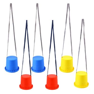 3 Pairs Bucket Stilts Plastic Walking Cups Children Kids Stepper Toy Walking Stilts Balance Buckets for Balance Training Outdoor stilts walking toy Activities kids bucket stilts (Random Color)