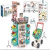 MEDca Kids Play Supermarket Set with Scanner - Pretend Play Grocery Shop Set - 47 Piece Complete Playset with Cash Register Credit Card Machine Scanner Shop Trolley and Food Gift for Boys and Girls view 1