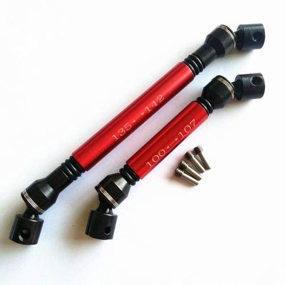 2pcs Heavy Duty Steel + Aluminum Drive Shaft Red for Axial SCX10 II AX90046