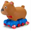 Kid Trax Silly Skaters Bear Toddler Foot to Floor Ride On Toy, Kids 1-3 Years Old, Soft and Inflatable, Single Rider, Light Up LED Rollerskates, Brown view 1