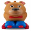 Kid Trax Silly Skaters Bear Toddler Foot to Floor Ride On Toy, Kids 1-3 Years Old, Soft and Inflatable, Single Rider, Light Up LED Rollerskates, Brown view 3