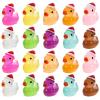 50pcs Miniature Ducks Ornament, Glow in The Duck Figurine with Xmas Hat Micro Landscape Garden Dollhouse Decoration Christmas Party Supplies view 1
