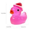 50pcs Miniature Ducks Ornament, Glow in The Duck Figurine with Xmas Hat Micro Landscape Garden Dollhouse Decoration Christmas Party Supplies view 3