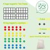 Big Magnetic Ten Frame Set, Opret 52 Pieces Math Manipulatives for Elementary, Kindergarten Classroom Must Haves Math Games with Storage Bag, Ages 5+, 4 Frames, 44 Counters, 2 Plus and 2 Minus view 3