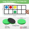 Big Magnetic Ten Frame Set, Opret 52 Pieces Math Manipulatives for Elementary, Kindergarten Classroom Must Haves Math Games with Storage Bag, Ages 5+, 4 Frames, 44 Counters, 2 Plus and 2 Minus view 4
