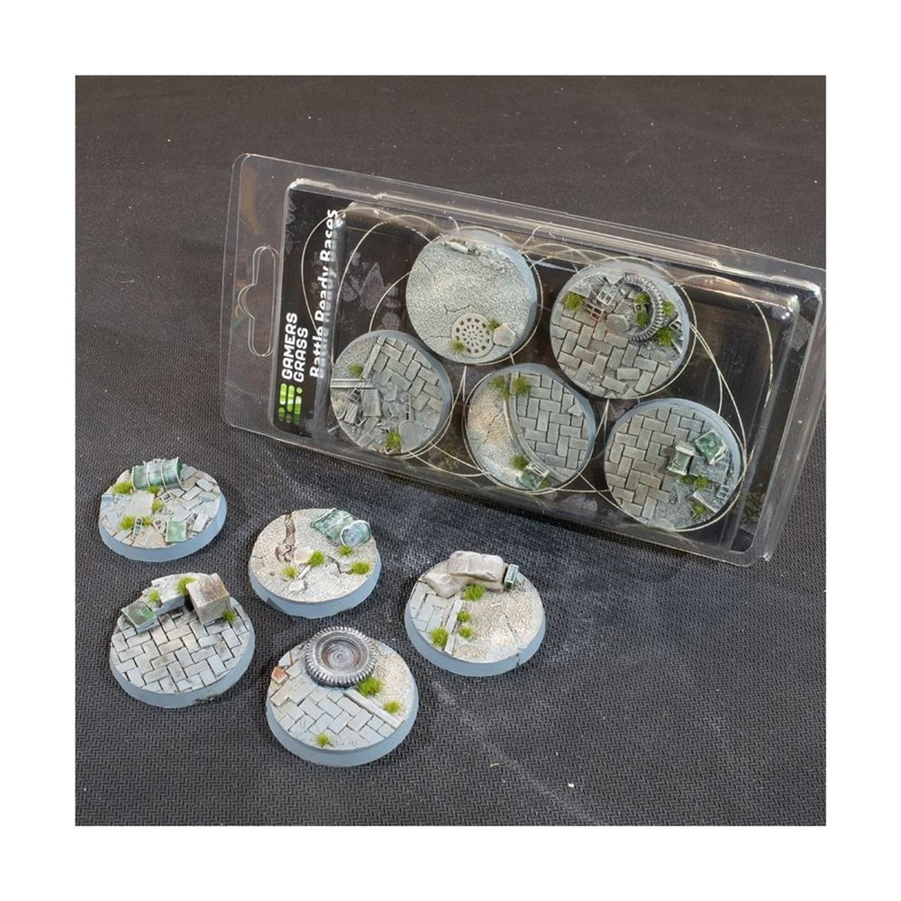 Gamers Grass - Battle Ready Urban Warfare Resin Bases, Round 40mm (x5)
