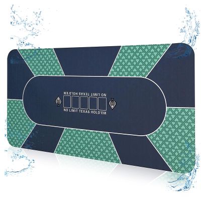 FURUISEN Waterproof Professional Poker Mat, 8 Player Portable Rubber Texas Hold'em Poker Table Top Layout w/Zipper Handbag to Play Cards, Poker Games, Blackjack, Casino 70'' x 35''