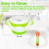 Baby Bowls and Spoons Kids Bowls Baby Bowls with Suction for Baby BPA Free, Microwave and Dishwasher Safe, Multicolor(Green) view 4