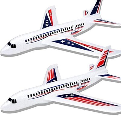 BooTaa Toy Airplanes, 2 Pack 20" Airplane Toys, Outdoor Kids Toys, Large Foam Plane Glider, Birthday Gifts for 3 4 5 6 7 8 9 10 Year Old Boys Girls, Outdoor Yard Games for Kids