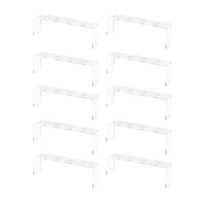 Marketing Holders 10 Pack Acrylic Wine Bottle Stopper Display Clear 4 Slot 9.75 Inch Wide x 2 Inch Deep Bar Organizing Riser with .75 Inch Holes Countertop Pedestal Stand Bar Organizer