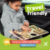 deMoca Sensory Busy Board for Toddlers, Premium Wooden Toddler Busy Board for 1 2 3 Year Old with 10 Educational Activities for Fine Motor Skills, Fidget Activity Toy for Travel view 3