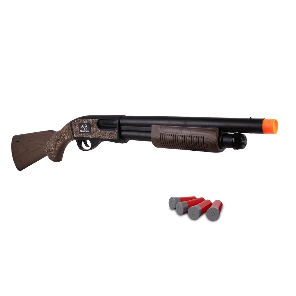 NKOK Realtree Pump Action Toy Shotgun 25027, Wood Grain and Black Design Give The Toy Shotgun a Quality Look, Allows for Pretend Play, Realistic Sounds, Perfect for Ages 4 and up