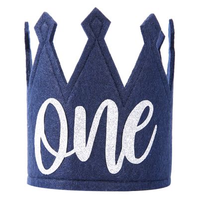 Navy Blue Birthday Crown For Kids - 1st Birthday Crown,1st Birthday Party Supplies