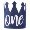 Navy Blue Birthday Crown For Kids - 1st Birthday Crown,1st Birthday Party Supplies view 1
