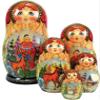 G. Debrekht Five Piece Aleonyshaka & Ivan Matryoshka Wooden Stacking Nested Dolls Wooden Handmade Toys Gift for Children Christmas Mothers Day Birthday Home Decor Wishing Gift view 1