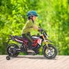 HONEY JOY Kids Motorcycle, 12V Aprilia Licensed Battery Powered Ride on Motorcycle w/Training Wheels, Headlight & Music, Foot Pedal, Spring Suspension, Electric Motorcycle for Boys Girls 2-8 (Red) view 3