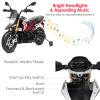 HONEY JOY Kids Motorcycle, 12V Aprilia Licensed Battery Powered Ride on Motorcycle w/Training Wheels, Headlight & Music, Foot Pedal, Spring Suspension, Electric Motorcycle for Boys Girls 2-8 (Red) view 4
