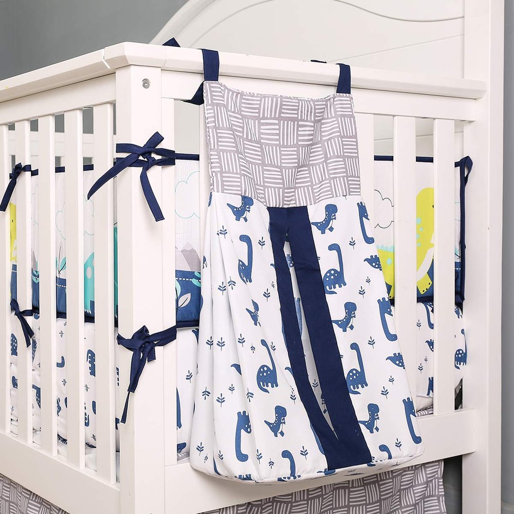 1 PC Dinosaur Nursery Crib Diaper Hanging Bag (Blue Diaper Organizer Bag)