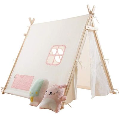 Children's Tent, Triangular Structure Cotton Canvas Princess Castle Foldable Easy to Store Boy Game House (Color : B)
