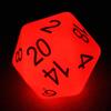 Bescon Jumbo Glowing D20 38MM, Big Size 20 Sides Dice Red Glow in Dark, Big 20 Faces Cube 1.5 inch view 1