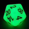 Bescon Jumbo Glowing D20 38MM, Big Size 20 Sides Dice Jade Glow in Dark, Big 20 Faces Cube 1.5 inch view 1