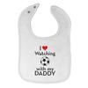 Toddler & Baby Bibs Burp Cloths Soccer I Love Watching Soccer with My Daddy Cotton Baby Items for Baby Girl & Boy White Design Only view 1