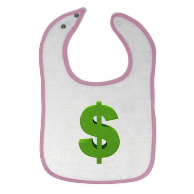 Toddler & Baby Bibs Burp Cloths Green1 Dollar Sign Funny Humor Green Cotton Items for Girl Boy Ai White Soft Pink Design Only