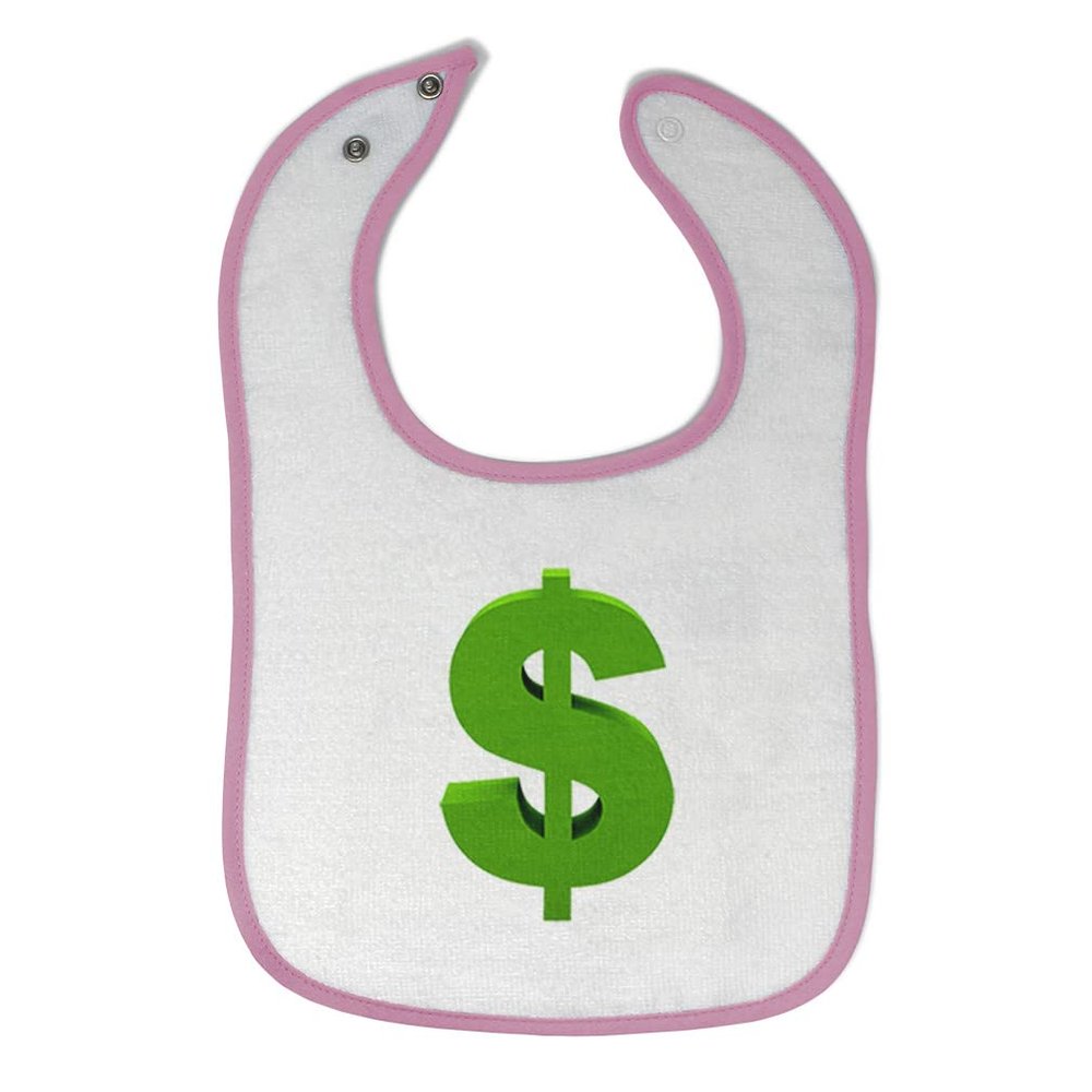 Toddler & Baby Bibs Burp Cloths Green1 Dollar Sign Funny Humor Green Cotton Items for Girl Boy Ai White Soft Pink Design Only