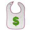 Toddler & Baby Bibs Burp Cloths Green1 Dollar Sign Funny Humor Green Cotton Items for Girl Boy Ai White Soft Pink Design Only view 1