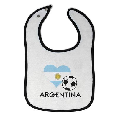 Toddler & Baby Bibs Burp Cloths Heart Flag Soccer Ball Argentinian Soccer Argentina Football Cotton Baby Items for Baby Girl & Boy White Black Design Only