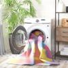 SAFAVIEH Washable Rug Paint Brush Collection - 6'7" Square, Fuchsia & Yellow, Slip Resistant & Easy to Clean, Ideal for Living Room, Bedroom, Nursery, Kids Playroom, Dining Space (PTB117A) view 2