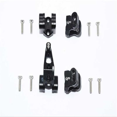 12pc Set Upgrades Aluminum Front/Rear AXLE Mount Set for Suspension Links 1/10 TRX4 Defender Trail Crawler RC Cars by GPM (Black)