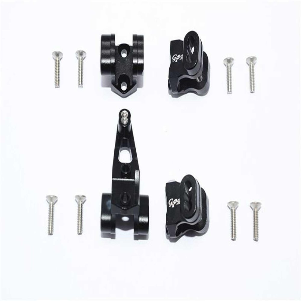 12pc Set Upgrades Aluminum Front/Rear AXLE Mount Set for Suspension Links 1/10 TRX4 Defender Trail Crawler RC Cars by GPM (Black)