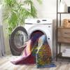 SAFAVIEH Washable Rug Paint Brush Collection - 6'7" Round, Blue & Coral, Slip Resistant & Easy to Clean, Ideal for Living Room, Bedroom, Nursery, Kids Playroom, Dining Space (PTB119B) view 4