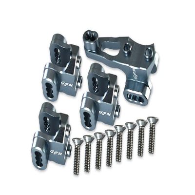 12pc Set Upgrades Aluminum Front/Rear AXLE Mount Set for Suspension Links 1/10 TRX4 Defender Trail Crawler RC Cars by GPM (Gray)
