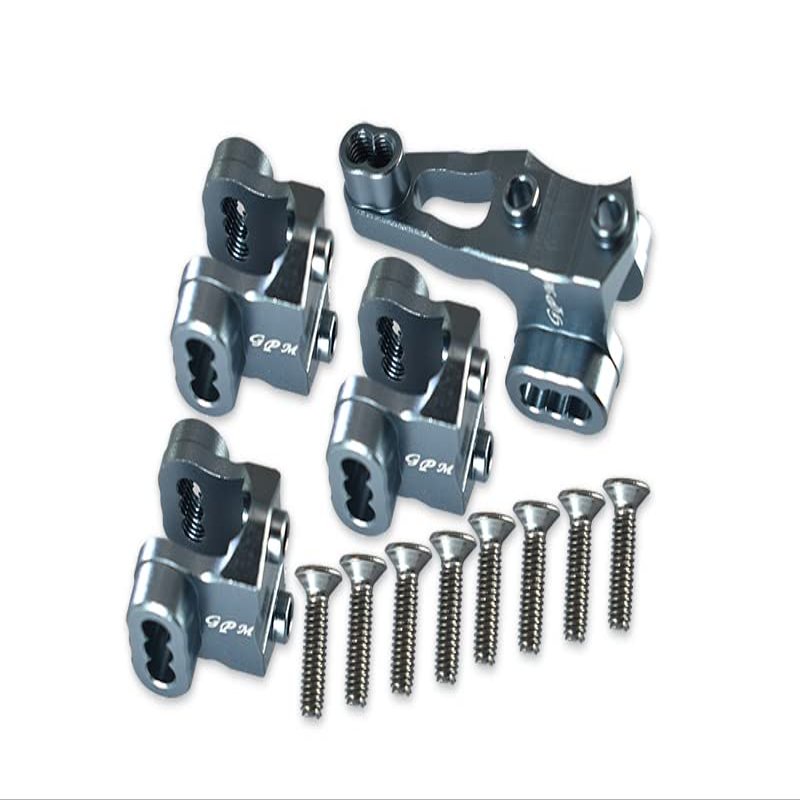 12pc Set Upgrades Aluminum Front/Rear AXLE Mount Set for Suspension Links 1/10 TRX4 Defender Trail Crawler RC Cars by GPM (Gray)