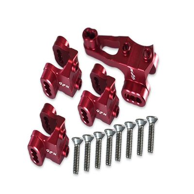 12pc Set Upgrades Aluminum Front/Rear AXLE Mount Set for Suspension Links 1/10 TRX4 Defender Trail Crawler RC Cars by GPM (red)
