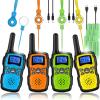 Wishouse Walkie Talkies for Kids Adults Rechargeable 4 Sets with 2 USB Chargers|4X3000mAh Batteries|Lanyards|Family Walky Talky Long Range for Hiking Camping|Xmas Birthday Gift|Boys Girls Present view 1