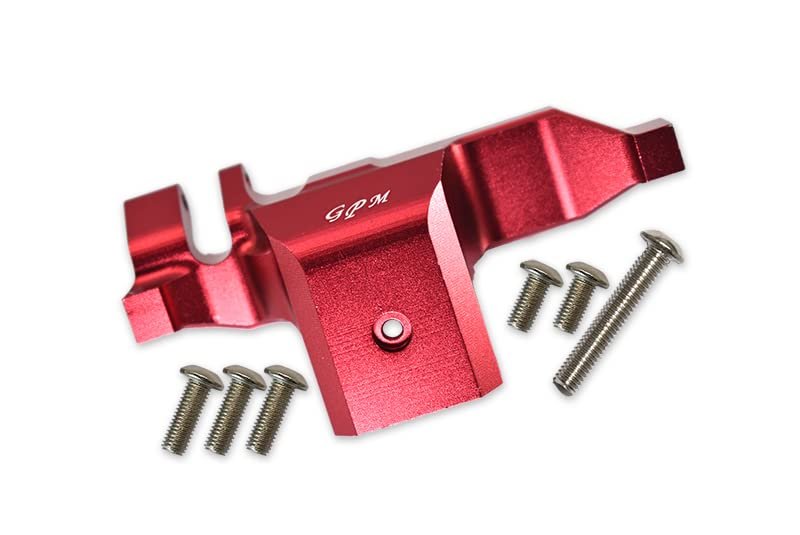 7pc Set Upgrades Aluminum Transmission Lower Spur Gear Case Cover 1/10 TRX4 Defender Trail Crawler RC Cars by GPM (red)
