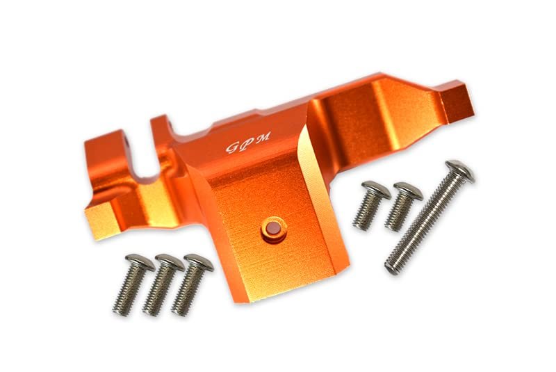 7pc Set Upgrades Aluminum Transmission Lower Spur Gear Case Cover 1/10 TRX4 Defender Trail Crawler RC Cars by GPM (Orange)