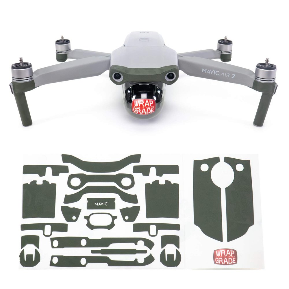 Wrapgrade Skin Compatible with DJI Mavic Air 2 | Accent Color A (Army Bumpy CAMO)